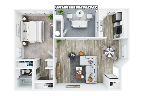 1 Bedroom 1 Bath Plan B at Bella Vista, California, 92691